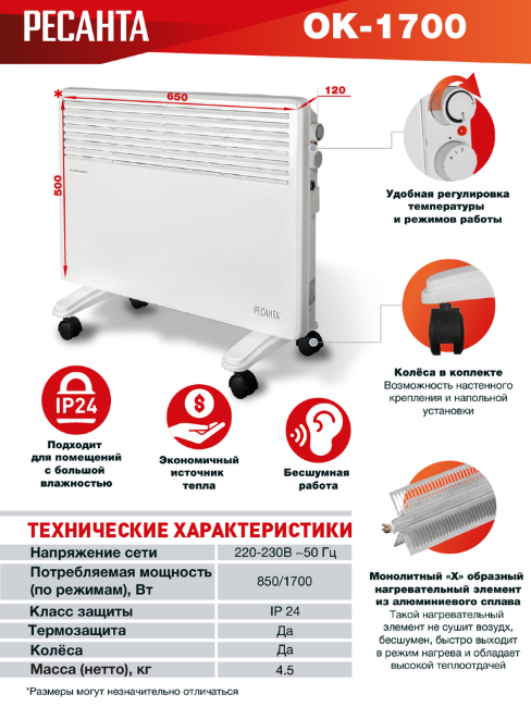 Конвектор РЕСАНТА ОК-1700 в Ижевске Конвектор РЕСАНТА ОК-1700 в Ижевске