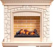 Каминокомплект Glasgow - Слоновая кость с патиной/Белый с очагом Cassette 600 NH