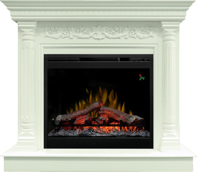 Каминокомплект Sicilia - Белый дуб с очагом Symphony 26'' DF2624L-INT в Ижевске