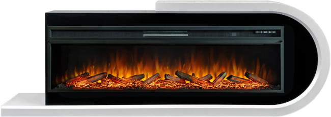 Каминокомплект Basel 60 R - Белый с черным с очагом Vision 60 LOG LED в Ижевске