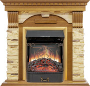 Каминокомплект Dublin - Дуб / Сланец с очагом Majestic FX Brass Каминокомплект Dublin - Дуб / Сланец с очагом Majestic FX Brass