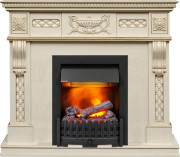 Каминокомплект Corsica - Слоновая кость с патиной (Ширина 1100) с очагом Danville Black FB2