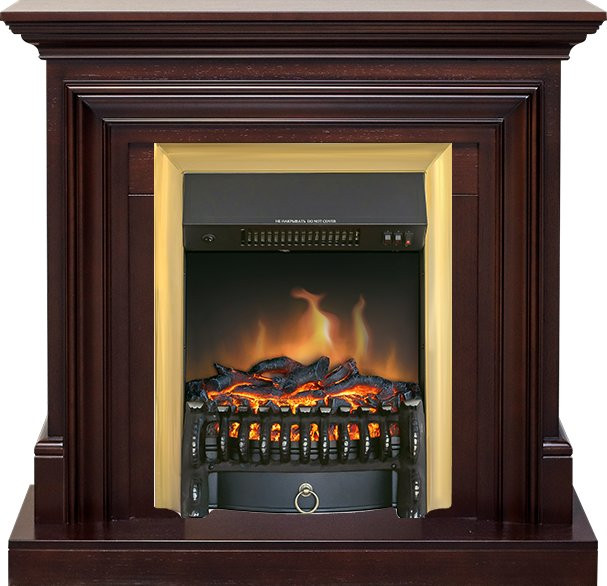 Каминокомплект Bradford - Темный дуб с очагом Fobos FX Brass в Ижевске