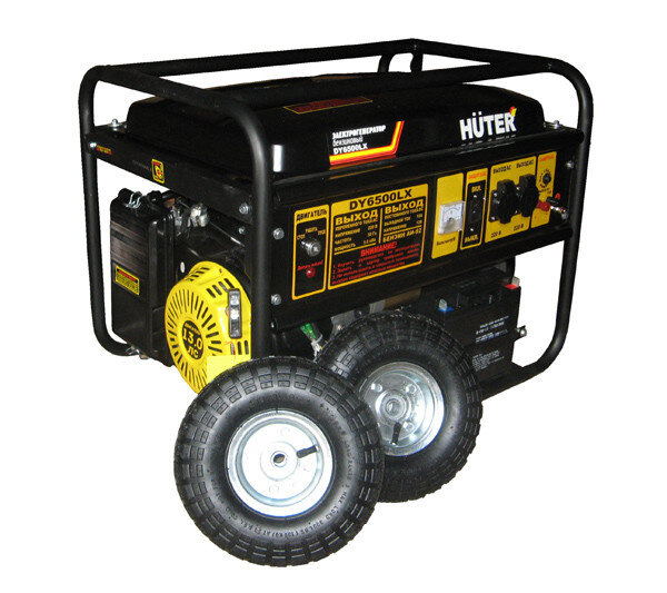 Портативный бензогенератор HUTER DY6500LX с колесами в Ижевске