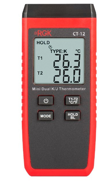 Термометр RGK CT-12 с зондом температуры воздуха TR-10A, поверхностным зондом TR-10S и погружным зондом температуры TR-10W с поверкой в Ижевске