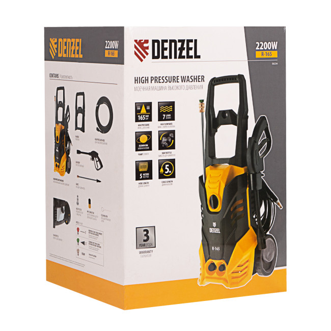 Моечная машина высокого давления R-165, 2200 Вт, 165 бар, 7 л/мин, колесная Denzel в Ижевске Моечная машина высокого давления R-165, 2200 Вт, 165 бар, 7 л/мин, колесная Denzel в Ижевске