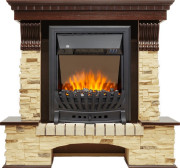 Каминокомплект Pierre Luxe - Темный дуб / Сланец с очагом Aspen Black