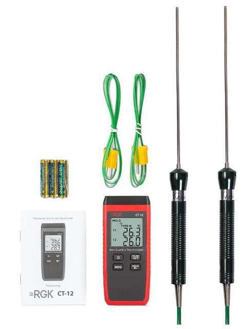 Термометр RGK CT-12 с 2-мя погружными зондами температуры TR-10W в Ижевске