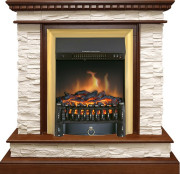 Каминокомплект Calgary - Дуб / Сланец бежевый с очагом Fobos FX Brass Каминокомплект Calgary - Дуб / Сланец бежевый с очагом Fobos FX Brass