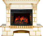Каминокомплект Pierre Luxe угловой - Шампань / Слоновая кость с патиной с очагом Dioramic 25 LED FX Каминокомплект Pierre Luxe угловой - Шампань / Слоновая кость с патиной с очагом Dioramic 25 LED FX