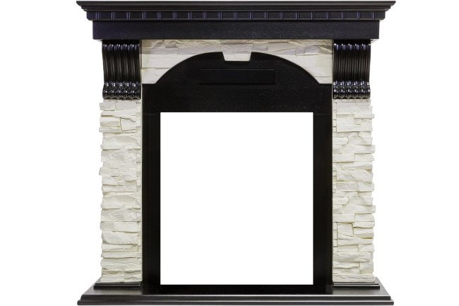 Каминокомплект Dublin - Венге / Сланец белый с очагом Fobos FX Black в Ижевске Каминокомплект Dublin - Венге / Сланец белый с очагом Fobos FX Black в Ижевске