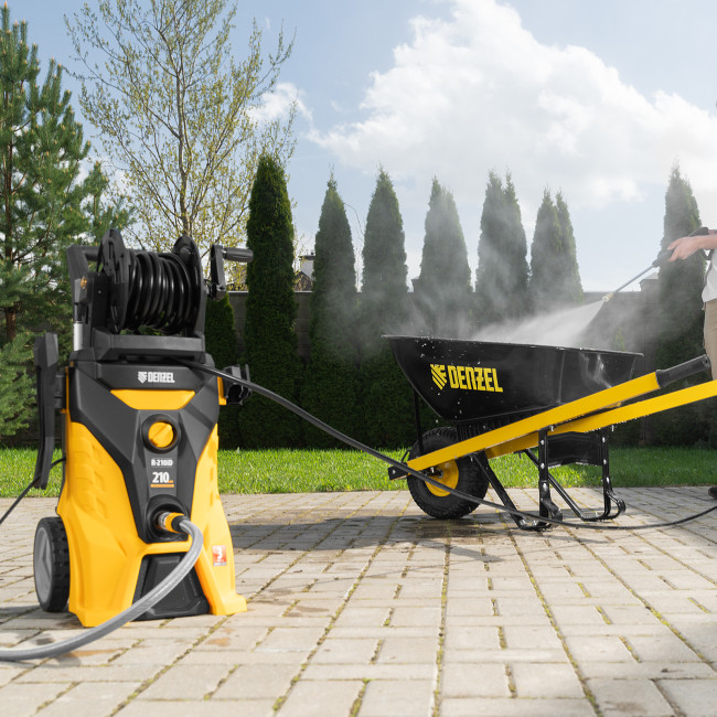 Моечная машина высокого давления R-210iD, 2600 Вт, 210 бар, 8.0 л/мин, асинхронный двигатель, барабан Denzel в Ижевске Моечная машина высокого давления R-210iD, 2600 Вт, 210 бар, 8.0 л/мин, асинхронный двигатель, барабан Denzel в Ижевске