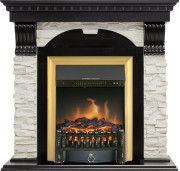 Каминокомплект Dublin - Венге / Сланец белый с очагом Fobos FX Brass Каминокомплект Dublin - Венге / Сланец белый с очагом Fobos FX Brass