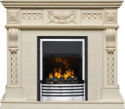 Каминокомплект Corsica - Слоновая кость с патиной (Ширина 1100) с очагом Flagstaff