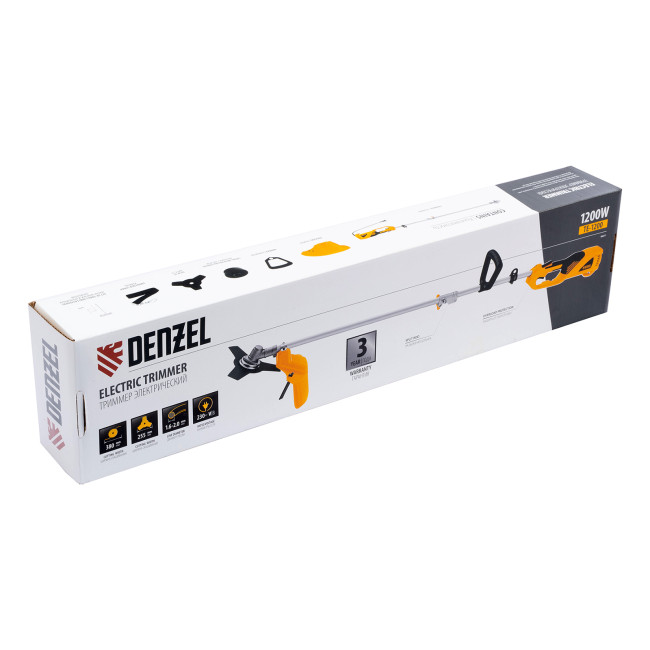 Триммер электрический TE-1200, 1200 Вт, 380 мм, катушка + диск, разборная штанга Denzel в Ижевске Триммер электрический TE-1200, 1200 Вт, 380 мм, катушка + диск, разборная штанга Denzel в Ижевске