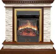 Каминокомплект Calgary - Дуб / Сланец бежевый с очагом Majestic FX Brass Каминокомплект Calgary - Дуб / Сланец бежевый с очагом Majestic FX Brass