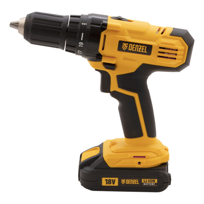 Дрель-шуруповерт аккумуляторная CDL-IB-18-02, Li-Ion, 18 В, 2 акк. Denzel в Ижевске