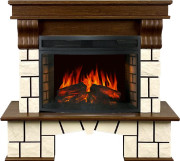 Каминокомплект Porto (Разборный) - Орех каньон/Белый камень с очагом Dioramic 25 LED FX Каминокомплект Porto (Разборный) - Орех каньон/Белый камень с очагом Dioramic 25 LED FX