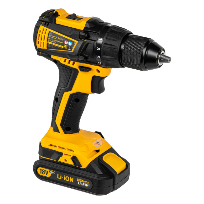 Дрель-шуруповерт аккумуляторная, бесщет. BLDL-IB-18-02, Li-Ion, 18 В, 2 акк. Denzel в Ижевске