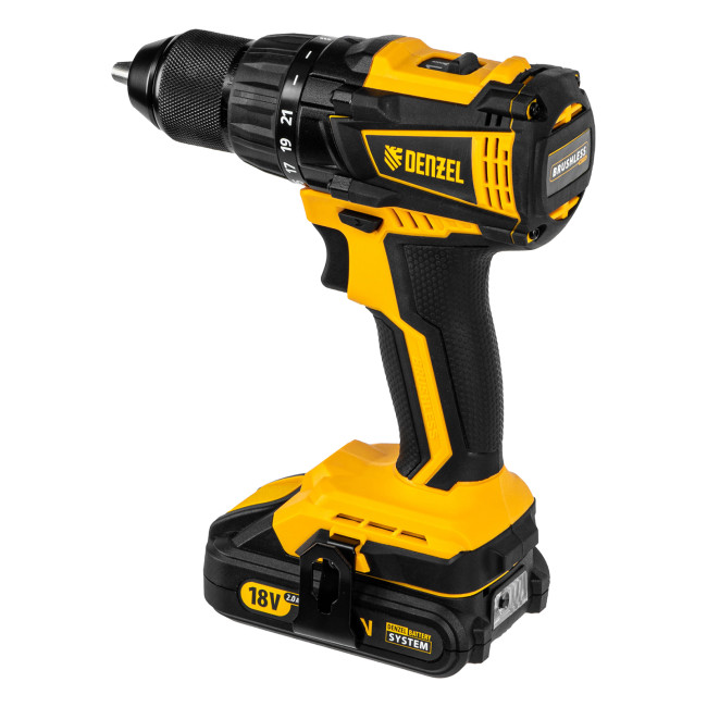 Дрель-шуруповерт аккумуляторная, бесщет. BLDL-IB-18-02, Li-Ion, 18 В, 2 акк. Denzel в Ижевске