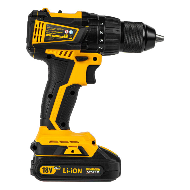 Дрель-шуруповерт аккумуляторная, бесщет. BLDL-IB-18-02, Li-Ion, 18 В, 2 акк. Denzel в Ижевске