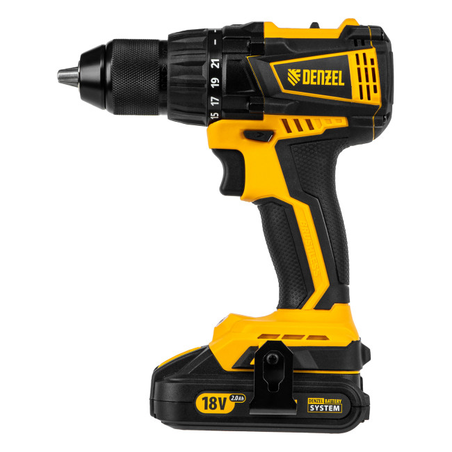 Дрель-шуруповерт аккумуляторная, бесщет. BLDL-IB-18-02, Li-Ion, 18 В, 2 акк. Denzel в Ижевске
