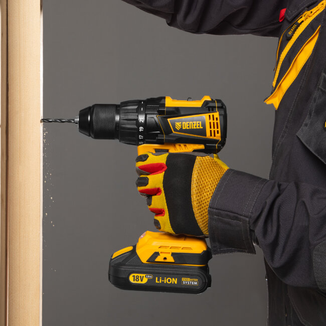 Дрель-шуруповерт аккумуляторная, бесщет. BLDL-IB-18-02, Li-Ion, 18 В, 2 акк. Denzel в Ижевске