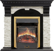 Каминокомплект Dublin - Венге / Сланец белый с очагом Majestic FX Brass Каминокомплект Dublin - Венге / Сланец белый с очагом Majestic FX Brass