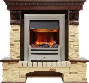 Каминокомплект Pierre Luxe угловой - Темный дуб / Сланец (Высота 1005мм) с очагом Chesford Каминокомплект Pierre Luxe угловой - Темный дуб / Сланец (Высота 1005мм) с очагом Chesford