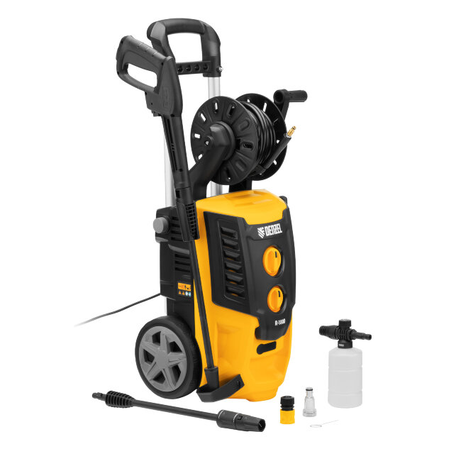 Моечная машина высокого давления R-180D, 2200 Вт, 180 бар, 380 л/ч, с барабаном Denzel в Ижевске Моечная машина высокого давления R-180D, 2200 Вт, 180 бар, 380 л/ч, с барабаном Denzel в Ижевске