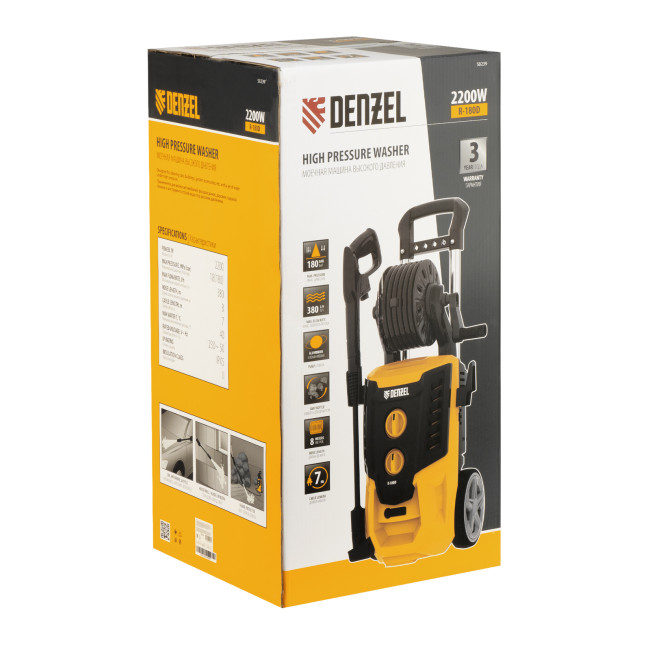 Моечная машина высокого давления R-180D, 2200 Вт, 180 бар, 380 л/ч, с барабаном Denzel в Ижевске Моечная машина высокого давления R-180D, 2200 Вт, 180 бар, 380 л/ч, с барабаном Denzel в Ижевске
