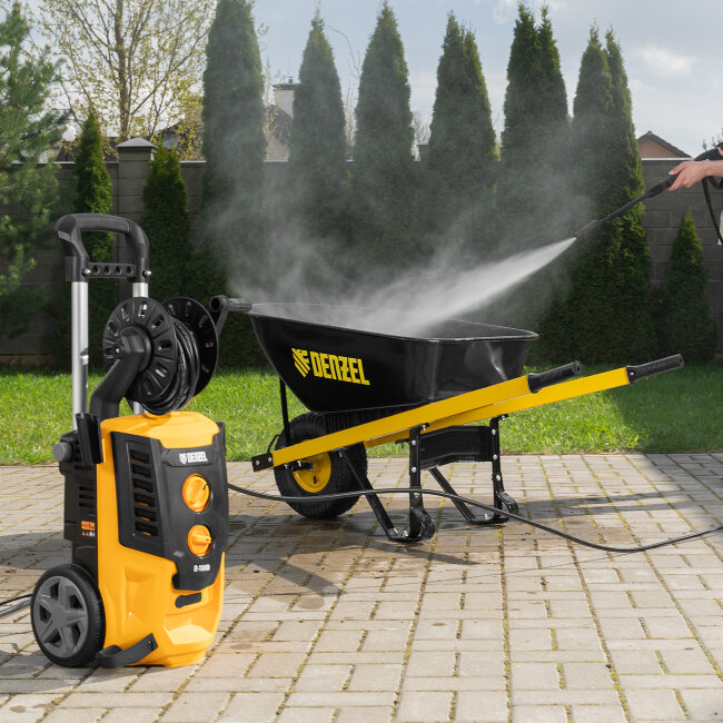 Моечная машина высокого давления R-180D, 2200 Вт, 180 бар, 380 л/ч, с барабаном Denzel в Ижевске Моечная машина высокого давления R-180D, 2200 Вт, 180 бар, 380 л/ч, с барабаном Denzel в Ижевске