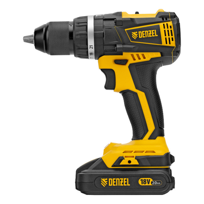 Дрель-шуруповерт аккумуляторная ударная бесщет CIDB-IB-18-02, Li-Ion, 18 В, 2 акк. Denzel в Ижевске