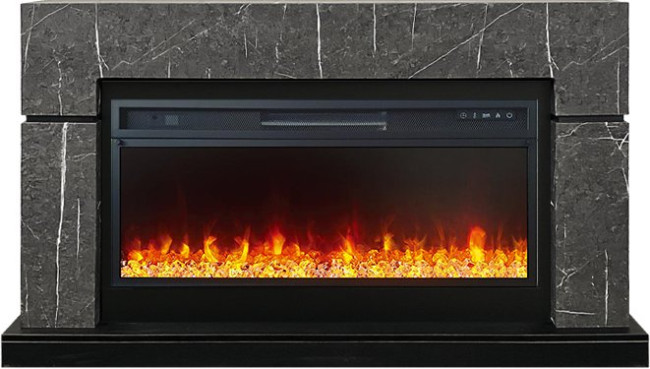 Каминокомплект Lindos 42 SFT - Серый мрамор (Ширина 1470мм) с очагом Vision 42 LED в Ижевске