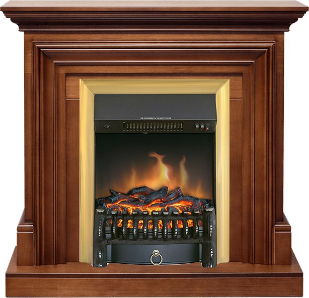 Каминокомплект Bradford - Орех с очагом Fobos FX Brass в Ижевске