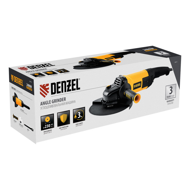 Машина шлифовальная угловая AG230-2400, 2400 Вт, 230 мм, 6000 об/мин Denzel в Ижевске Машина шлифовальная угловая AG230-2400, 2400 Вт, 230 мм, 6000 об/мин Denzel в Ижевске