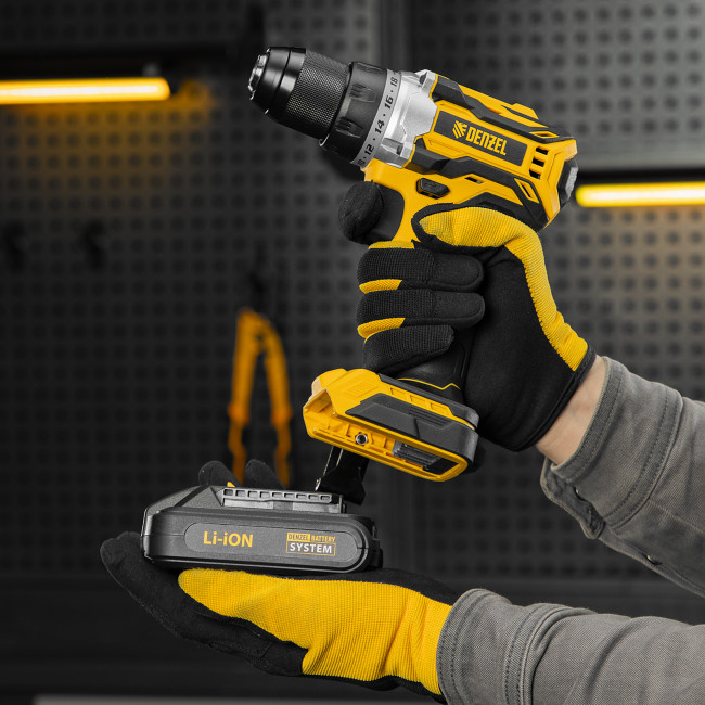 Дрель-шуруповерт аккумуляторная, бесщет. BLDL-18-02 Li-Ion, 18 В Denzel в Ижевске