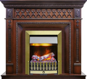 Каминокомплект Alexandria - Махагон коричневый антик с очагом Danville Antique Brass FB2