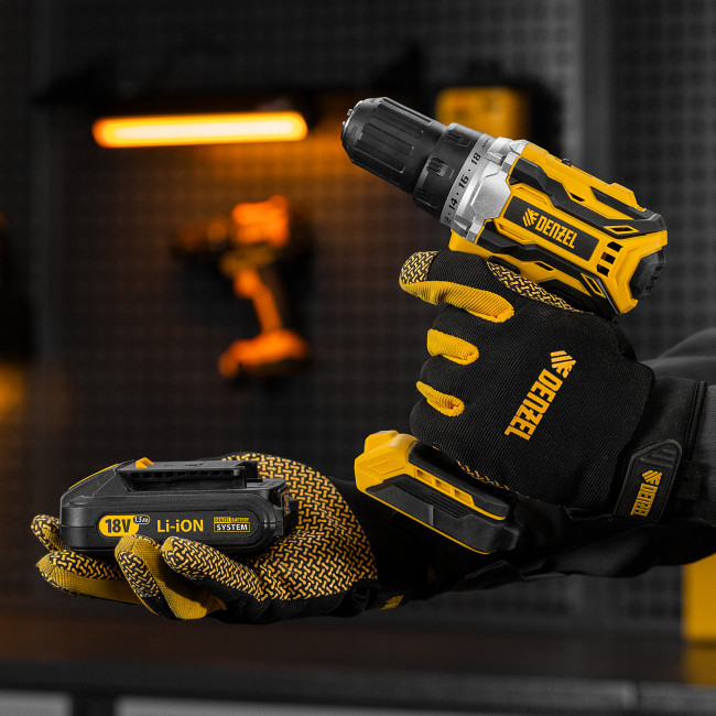 Дрель-шуруповерт аккумуляторная, бесщет. BLDL-18-0 Li-Ion, 18 В Denzel в Ижевске