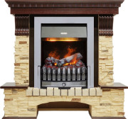 Каминокомплект Pierre Luxe угловой - Темный дуб / Сланец (Высота 1005мм) с очагом Danville Chrome FB2 Каминокомплект Pierre Luxe угловой - Темный дуб / Сланец (Высота 1005мм) с очагом Danville Chrome FB2