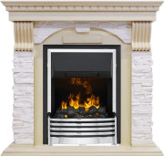 Каминокомплект Dublin - Слоновая кость с патиной / Сланец крем с очагом Flagstaff Каминокомплект Dublin - Слоновая кость с патиной / Сланец крем с очагом Flagstaff