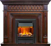 Каминокомплект Alexandria - Махагон коричневый антик с очагом Brookline Black Каминокомплект Alexandria - Махагон коричневый антик с очагом Brookline Black