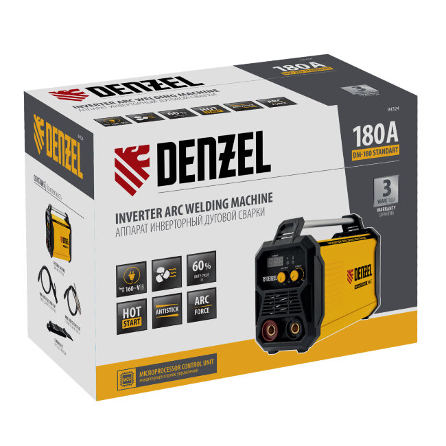 Аппарат инвертор. дуговой сварки DM-180 Standart, 180 А, ПВ 60% Denzel в Ижевске Аппарат инвертор. дуговой сварки DM-180 Standart, 180 А, ПВ 60% Denzel в Ижевске