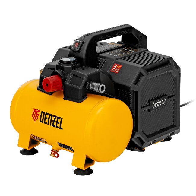 Компрессор  DLS750/6 безмасляный малошумный 750 Вт, 140 л/мин,ресивер 6 л Denzel в Ижевске