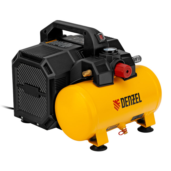 Компрессор  DLS750/6 безмасляный малошумный 750 Вт, 140 л/мин,ресивер 6 л Denzel в Ижевске