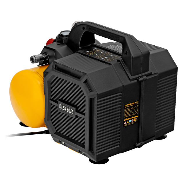 Компрессор  DLS750/6 безмасляный малошумный 750 Вт, 140 л/мин,ресивер 6 л Denzel в Ижевске