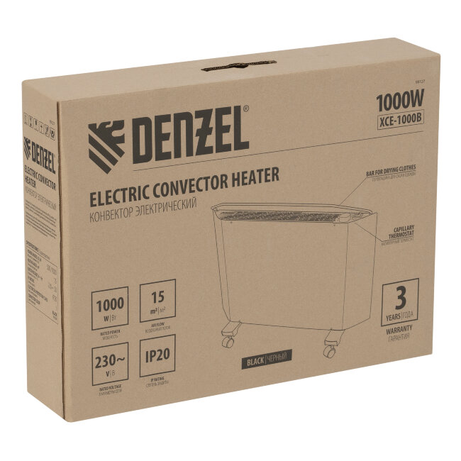 Конвектор электрический XCE-1000 B, 230 В, 1000 Вт, X-образный нагреватель Denzel в Ижевске Конвектор электрический XCE-1000 B, 230 В, 1000 Вт, X-образный нагреватель Denzel в Ижевске