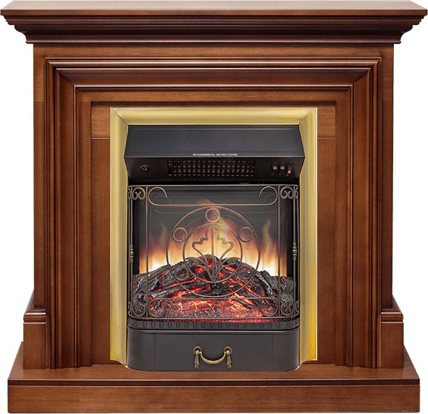Каминокомплект Bradford - Орех с очагом Majestic FX M Brass в Ижевске