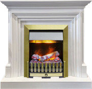 Каминокомплект Bradford - Белый с очагом Danville Antique Brass FB2 Каминокомплект Bradford - Белый с очагом Danville Antique Brass FB2