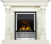 Каминокомплект Dallas - Слоновая кость с патиной с очагом Flagstaff